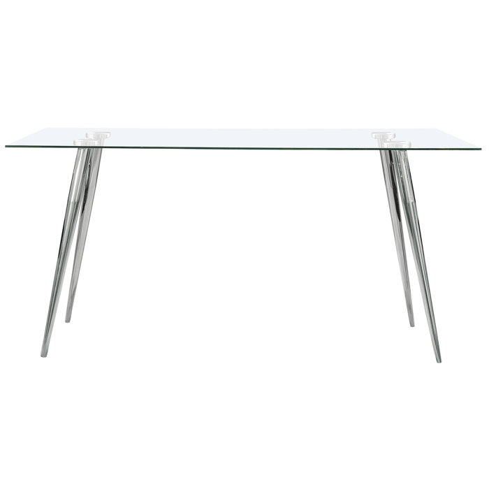 Mercer41 Jano Glass Top Metal Base Dining Table & Reviews Wayfair